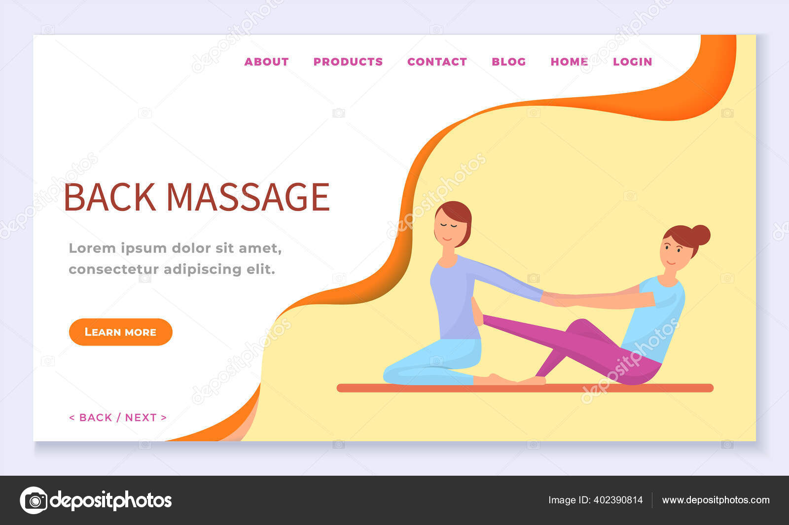 Массажная Терапия Спины Для Облегчения Болей Клиентов Векторное.