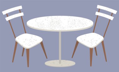 Masa ve Sandalye Mobilya Plastik veya Ahşap Vektör