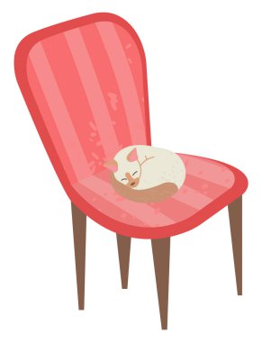 Kol Sandalyesi Uyuyan Kedi, Uykucu Kedi Vektörü