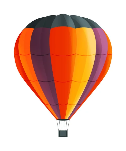 Färgglada varmluftsballong isolerad på vit bakgrund vektor illustration. Flygplan som används för att flyga gas — Stock vektor