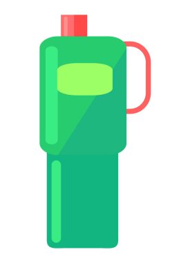 Şablon boş paket taşıyıcı vektörü. Ev yapımı kimyasallar, saplı plastik şişe.