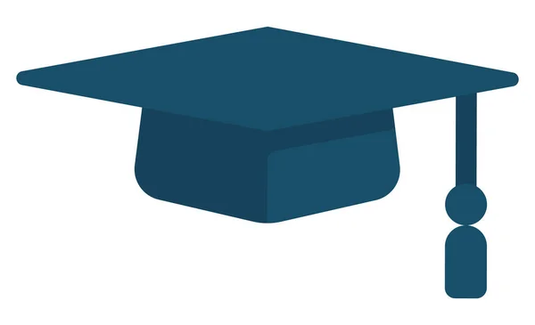 Blue Square Academic oder Graduate Cap mit Quaste — Stockvektor