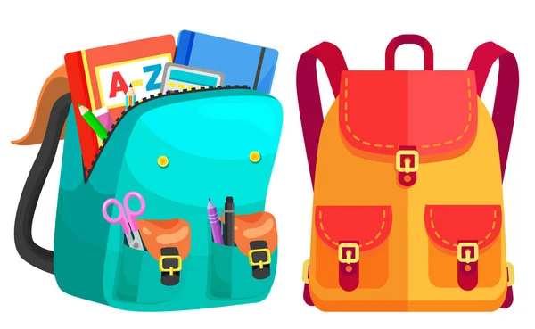 Mochila escolar de color Volver a la escuela — Vector de stock