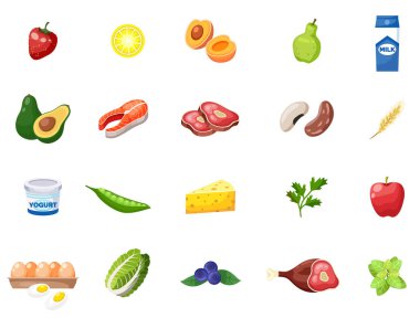 Sağlıklı yemek pişirmek için kullanılan ürünler. Beyazın üzerindeki sağlıklı malzemelerden elde edilen doğal gıdalar.