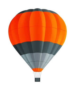 Uçuşlar için balon. Aerostat, havadar uçan makine. Sıcak hava balonu beyaz arkaplanda izole edildi
