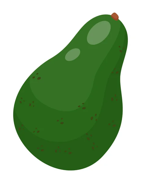 Aguacate entero verde aislado en fondo blanco, aguacate orgánico natural para culinaria, icono de la web — Vector de stock