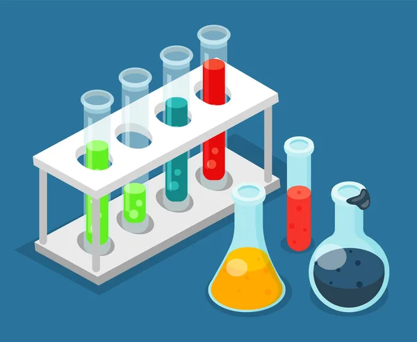 Icône des éprouvettes sur un support spécial. Des éprouvettes sanguines. Laboratoire chimique test de science, laboratoire médical — Image vectorielle