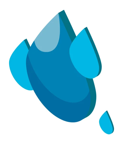 Ícone de vetor gota de água. Símbolo de água de pureza, renovação e vida, algumas gotas azuis isoladas em branco — Vetor de Stock