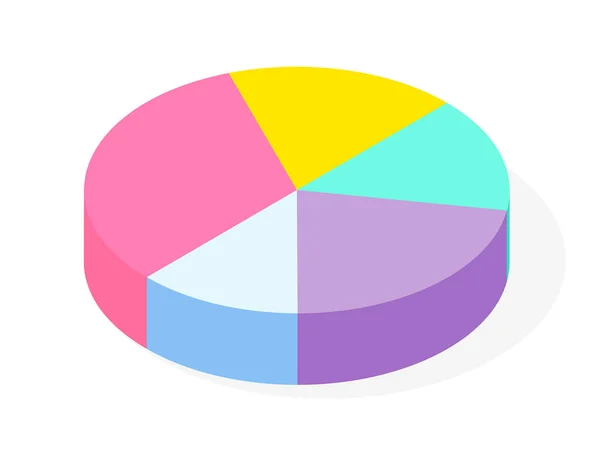 Diagrama de pastel 3d vector colorido, gráfico circular, marketing digital, infografía redonda, infografía, estadísticas — Vector de stock
