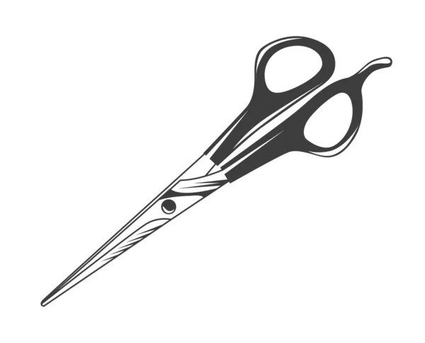 Símbolo de tijeras aislado sobre fondo blanco. Tijeras abiertas para cortar el cabello. Icono del logo del peluquero — Vector de stock