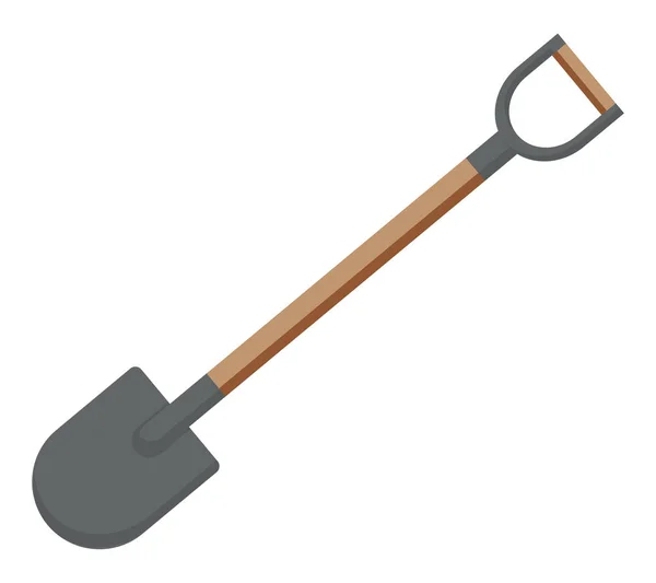 Fire shovel vector flat material design isolated on white. Tool for digging soil or bulk materials — Stock Vector