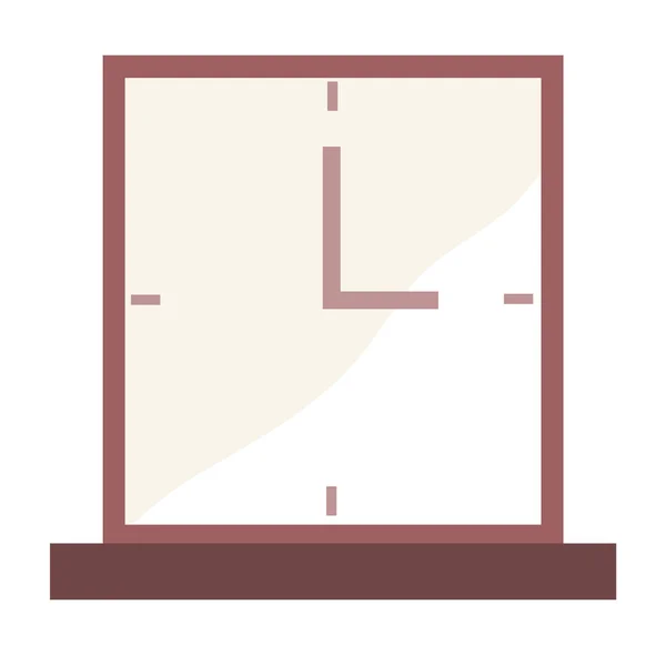 Klassisches hölzernes quadratisches Desktop-Uhr-Symbol isoliert auf weißem Hintergrund Vektor Illustration — Stockvektor