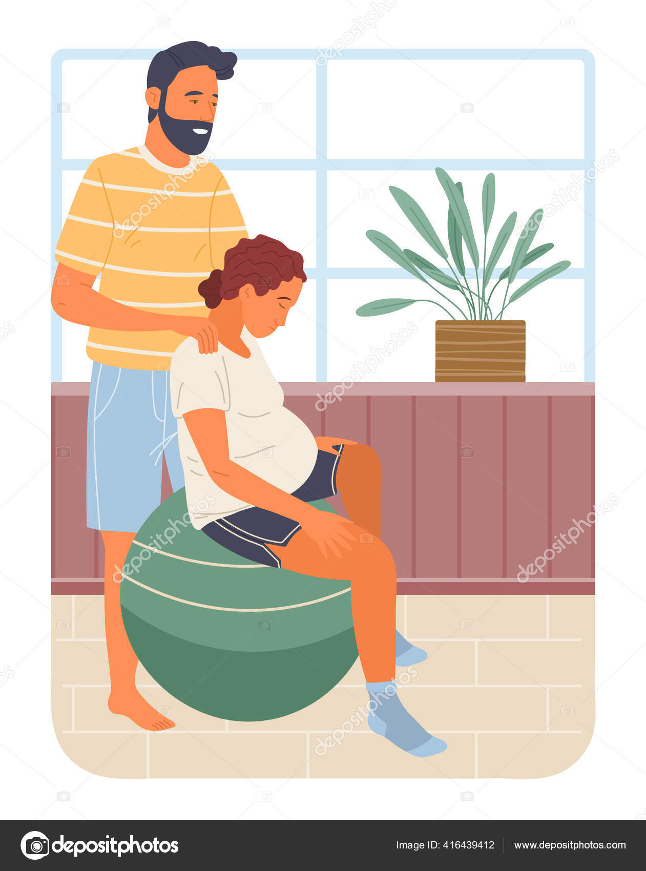 Preparación del embarazo, la esposa y el marido hacen el