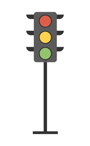 Trafikljussymbol på vitt. Ljusavgivande vektor illustration. Enkel vägskylt isolerad — Stock vektor