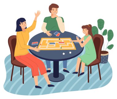Anne, kız, baba evde birlikte oynuyorlar, mutlu aile evde birlikte vakit geçiriyorlar.