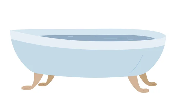 Μπάνιο μπανιέρα απλό εικονίδιο γεμάτο νερό, τον εξοπλισμό θέση για το πλύσιμο του σώματος, να χαλαρώσετε μετά από σκληρή μέρα — Διανυσματικό Αρχείο