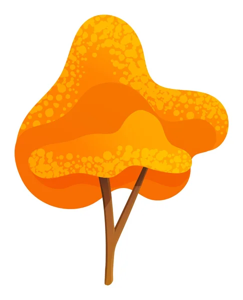 Icono del árbol de otoño, símbolo aislado de la naturaleza, madera, bosque, árbol con hojas de naranja, corona, planta — Vector de stock