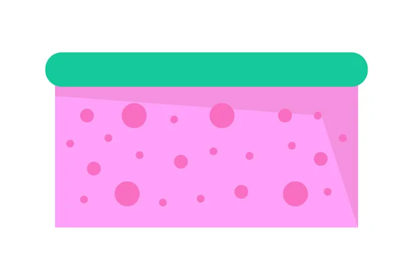 Rosa poroso wisp de Bast con burbujas, cuarto de baño icono de esponja, herramienta de limpieza o equipo, icono de vector — Archivo Imágenes Vectoriales