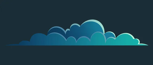 Chmura dla widoku nocnego lub nieba, interfejs krajobrazu, wieczorny symbol środowiska, płaska ikona kreskówki — Wektor stockowy
