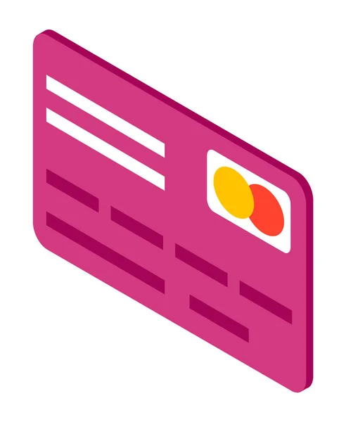 Jednoduchý obraz kreditní karty s ikonou hlavní karty. Bankovní elektronický účet. Izometrický obrázek — Stockový vektor