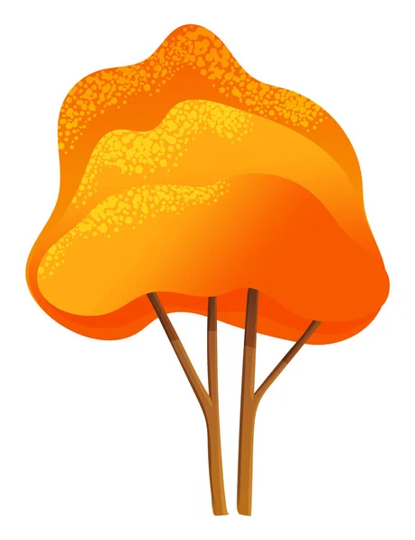 Icono del árbol de otoño, símbolo aislado de la naturaleza, madera, bosque, árbol con hojas de naranja, corona, planta — Vector de stock