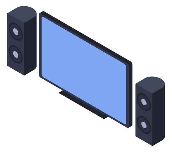 TV Set Display mit Musikanlage Lautsprecher — Stockvektor