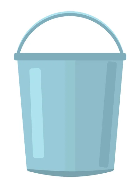 Cubo de plástico azul para agua, pisos de limpieza, limpieza de la casa, limpieza en húmedo. Imagen plana — Vector de stock