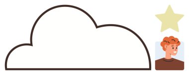 Büyük bulut çizgisi, sarı yıldız, kızıl saçlı ve kahverengi gömlekli gülümseyen biri. Yaratıcılık, yenilik, ilham, hayal gücü, kişisel gelişim hikayeleri iyimserliği için idealdir. Basit düz