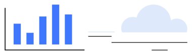 Basit bulut simgesine bağlı mavi çubuk grafiği, bağlantıyı ve veri paylaşımını gösteriyor. Analiz, bulut depolama, teknoloji, yenilik, veri yönetimi, bilişim çözümleri için ideal, basit düz