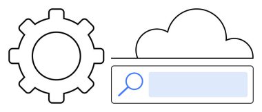 Bir dişli, bulut ve arama çubuğu veri depolama, bulut entegrasyonu ve arama işlevselliğini onaylar. Bulut hesaplama, yazılım mühendisliği, veri yönetimi ve çevrimiçi arama için ideal