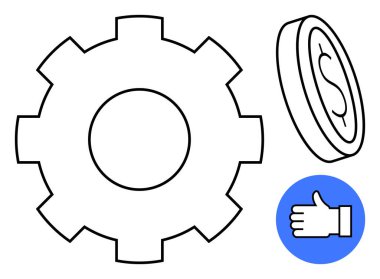 Vites yükseltme iş akışı, maddi büyümeyi simgeleyen madeni para, onay için onay. İş için ideal, verimlilik, finans, onay, takım çalışması, verimlilik basit iniş sayfası
