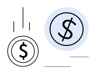 Basit çizgi aksanlı para hareketi ve büyümeyi işaret ediyor. Finans, yatırım, tasarruf, ekonomi, para yönetimi, iş stratejisi, pazarlama için ideal. Finansal için temiz düz metafor