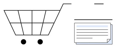 Yığınlanmış belgelerin yanında alışveriş arabası online satın alma, sipariş yönetimi ve dijital işlemleri ön plana çıkarıyor. Perakende, e-ticaret, finans, lojistik, teknoloji, iş akışı ve tüketici için ideal