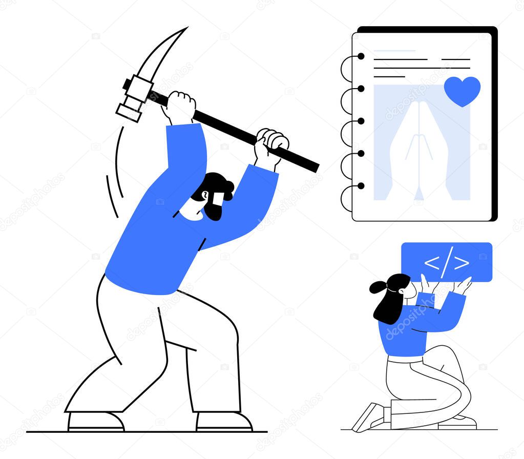 Person Mining Pickaxe Coder 837888524 - WDRFree Vector illustration of Person Mining Pickaxe Coder 837888524