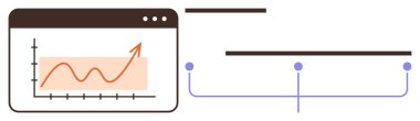 Sekme arayüzünde yukarı doğru eğilim gösteren büyüme grafiği, veri düğümlerine satırlarla bağlı. İstatistik, analitik, iş büyümesi, performans izleme, veri görselleştirme, piyasa dinamikleri için ideal