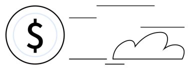 Dolar madeni para ve hareket çizgileri ekonomik büyüme, hız ve bulut yeniliğini iletir. Finans, e-ticaret, bankacılık, dijital ödeme, teknoloji zenginliği yönetimi iş verimliliği için ideal. Basit.