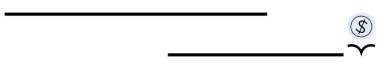 Yatay siyah çizgiler küçük bir dolar simgesi ile eşleştirilip basit bir bölme oluşturulur. Finans, ticaret, belgeler, formlar, profesyonellik, markalaşma estetiği için ideal. Basit düz metafor