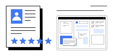 İş başvuruları için web arayüzü ile birlikte yıldız reytingli profile devam et. İşe alım, İK yönetimi, kullanıcı deneyimi, aday değerlendirmesi, performans değerlendirmesi, işe alım yazılımı için ideal