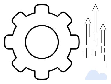 Birden fazla dikey okun yanında büyük teçhizat, ilerlemeyi, verimliliği ve verimliliği simgeliyor. Büyüme, yenilik, teknoloji, geliştirme süreci planlama için idealdir. Basit.