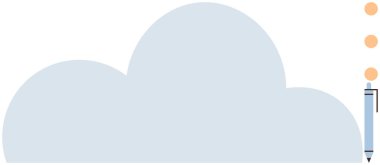 Geniş soyut bulut, yukarı doğru noktalı çizgiler çizerek hayal gücünü ve yaratıcılığı sembolize ediyor. Yenilik, beyin fırtınası, yazı, eğitim, teknoloji, üretkenlik için ideal