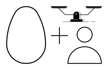 Yumurta hatları, denge ölçeği ve kullanıcı profili şeklinin uyumu, tercihleri ve bireyselliği sembolize ettiği soyut bir tasarım. Denge, karşılaştırma, kararlar, kimlik eşitliği için ideal