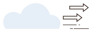 Açık mavi bulut, sağ tarafı gösteren iki ok, veri transferini, bağlantıyı ve hareketi simgeliyor. Teknoloji, iletişim, ağ, bulut hesaplama, depolama iş akışı dijital için ideal