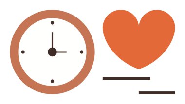 Kalp sembolünün yanındaki saat dakikliği, özgüveni ya da iş-yaşam dengesini gösteriyor. Sağlık, zaman tutma, farkındalık, üretkenlik, şefkat, sağlık yaşam dengesi için idealdir. Basit düz metafor