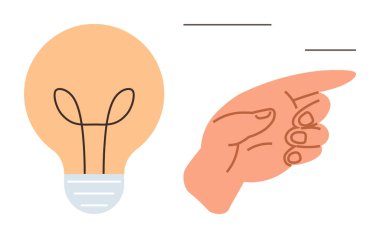 Parlayan bir ampule doğru hareket etmek fikirleri, yaratıcılığı ya da çözümleri sembolize eder. Yenilik için ideal, problem çözme, ilham, takım çalışması, strateji beyin fırtınası asgari tasarım. A