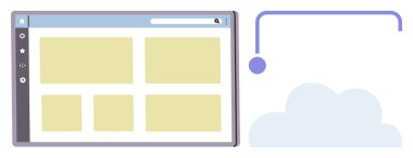 Izgara düzeni ile ağ arayüzü senkronizasyon ya da depolamayı temsil eden biçimlendirilmiş bulut bağlantılarına bağlanıyor. Teknoloji, bulut hesaplama, veri yönetimi, takım çalışması, otomasyon, uzaktan işbirliği, basit