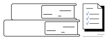 Listede mavi işaretli iki kitap bilgi, öğrenme ve görev organizasyonunu sembolize ediyor. Eğitim, planlama, üretkenlik, araştırma, sınav, hedef belirleme için ideal
