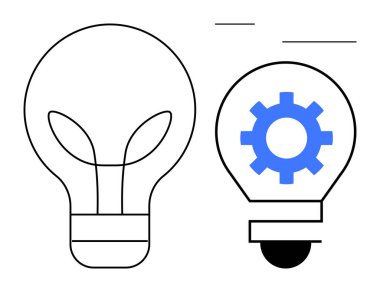 Biri yaprak şekillerini, diğeri mavi dişlileri birleştiren iki ampul. Yaratıcılık, eko-teknoloji ve enerji çözümlerini temsil ediyor. Sürdürülebilirlik, yenilik, takım çalışması, strateji enerjisi için ideal