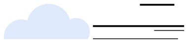 Blue cloud and horizontal black bars evoke themes of cloud computing, data transfer, and communication. Ideal for technology, network visualization, business, security, innovation, storage simple