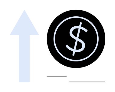 Kara para ve yukarı doğru ok finansal büyümeyi, karı ve gelir artışını simgeler. İş, yatırım, ekonomi, bankacılık, enflasyon, tasarruf başarısı için idealdir. Basit düz metafor