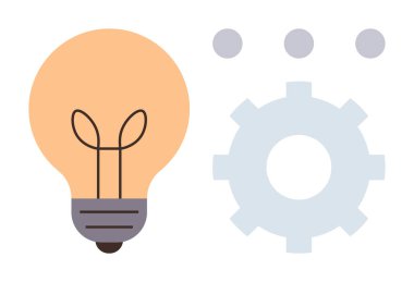 Ampul, dişli ikonu ve fikirleri, ilerlemeyi ve teknolojiyi sembolize eden üç noktayla eşleştirildi. Yenilik, üretkenlik, yaratıcılık, mühendislik, kalkınma, problem çözme girişimi için ideal